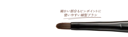 細かい部分もピンポイントに使いやすい細型ブラシ