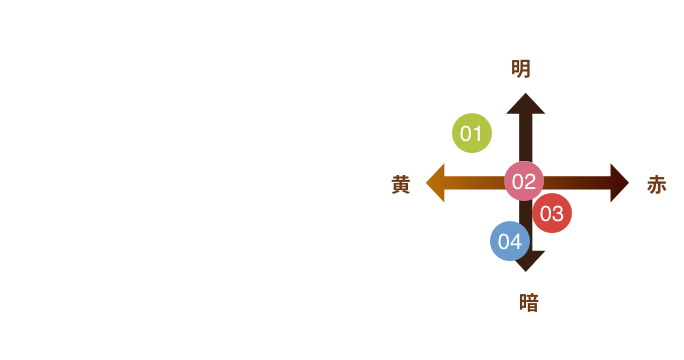 color カラー　髪色に合わせて選べる4色。