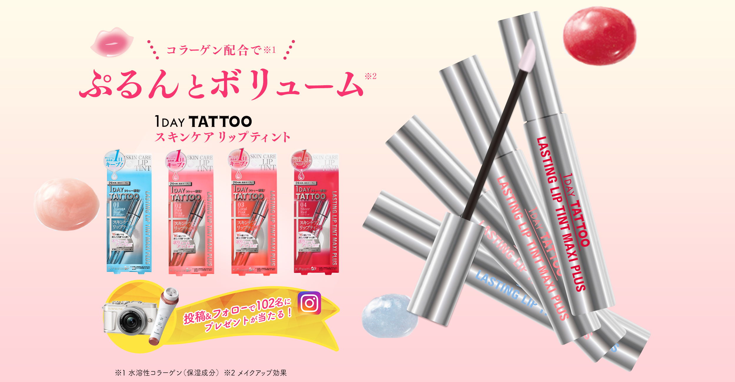 1DAY tattoo スキンケアリップティント01 新品 - リップライナー